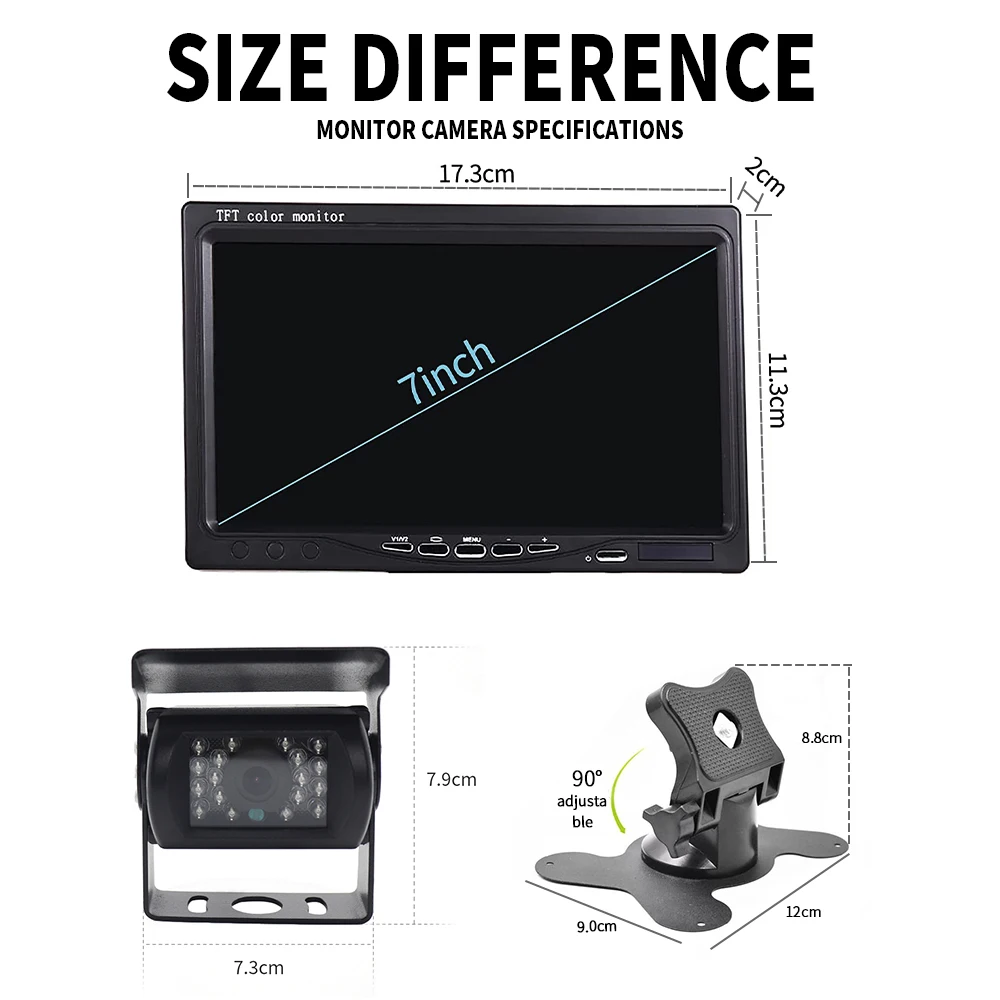 Камера заднего вида для парковки автомобиля с монитором грузовиков и