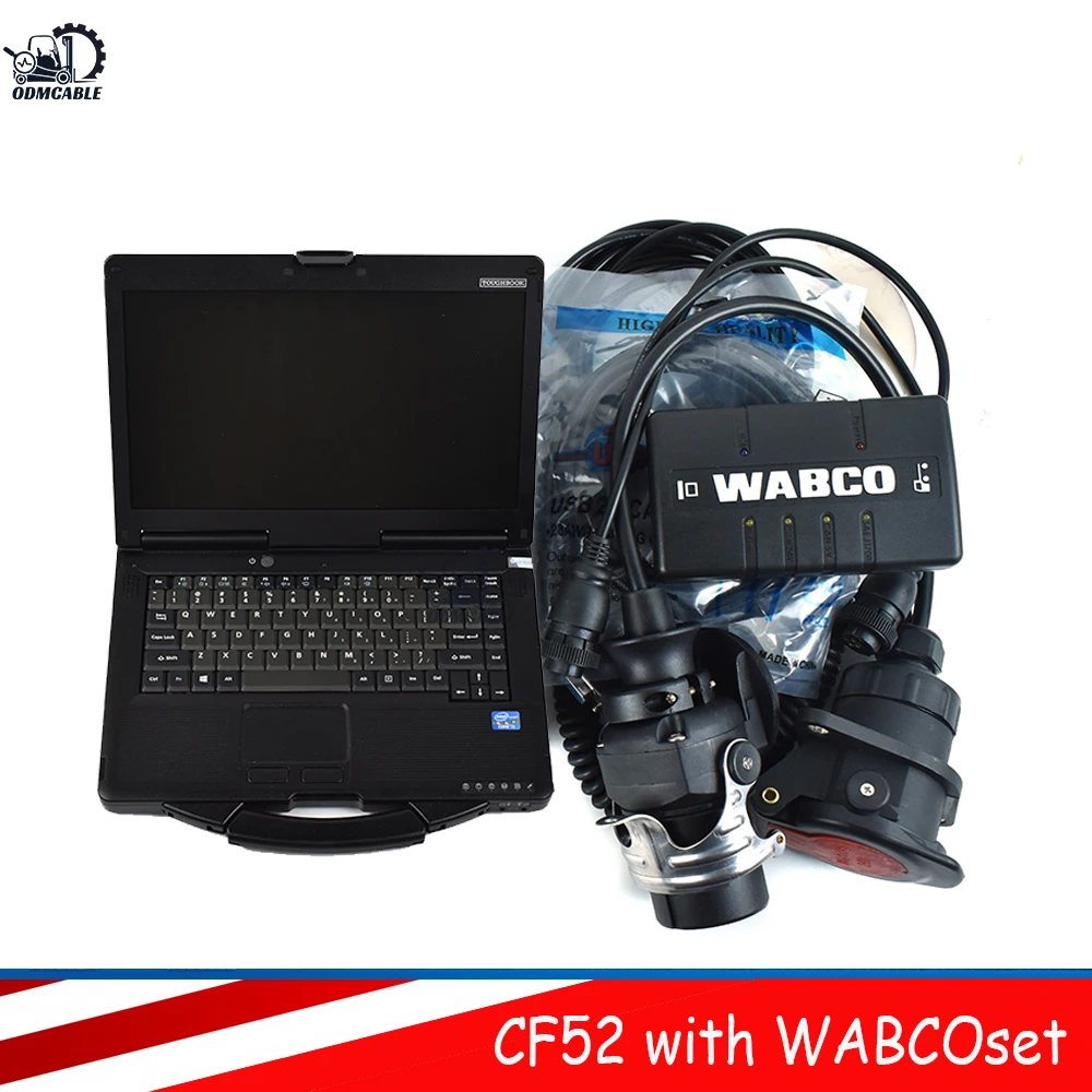 

for wabco diagnostic kit trailer brake diagnostic tool truck scanner wabco heavy duty diagnostic scanner with cf52 laptop