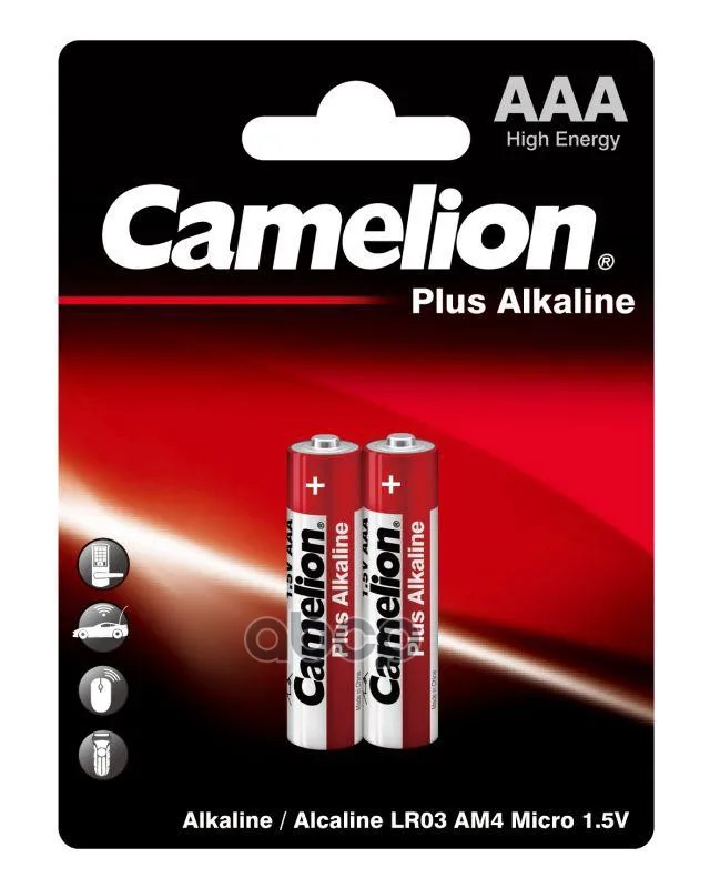 Батарейка Алкалиновая Plus Alkaline Aaa 1,5V Упаковка 2 Шт. Lr03-Bp2 Camelion арт. 1651