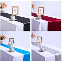 10pcs multicolor satin table runner for home banquet wedding party supplies dining table cloth decoration chemin de table