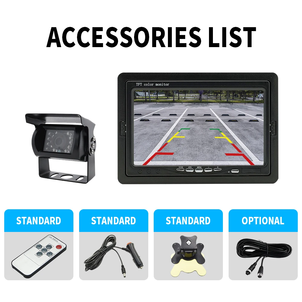 Камера заднего вида для парковки автомобиля с монитором грузовиков и
