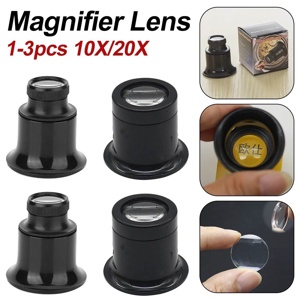 

10X/20X Jeweler Watch Repair Magnifier Portable Monocular Magnifying Glass Loupe for Eye Magnifier Lens Watchmakers Jewelry Tool