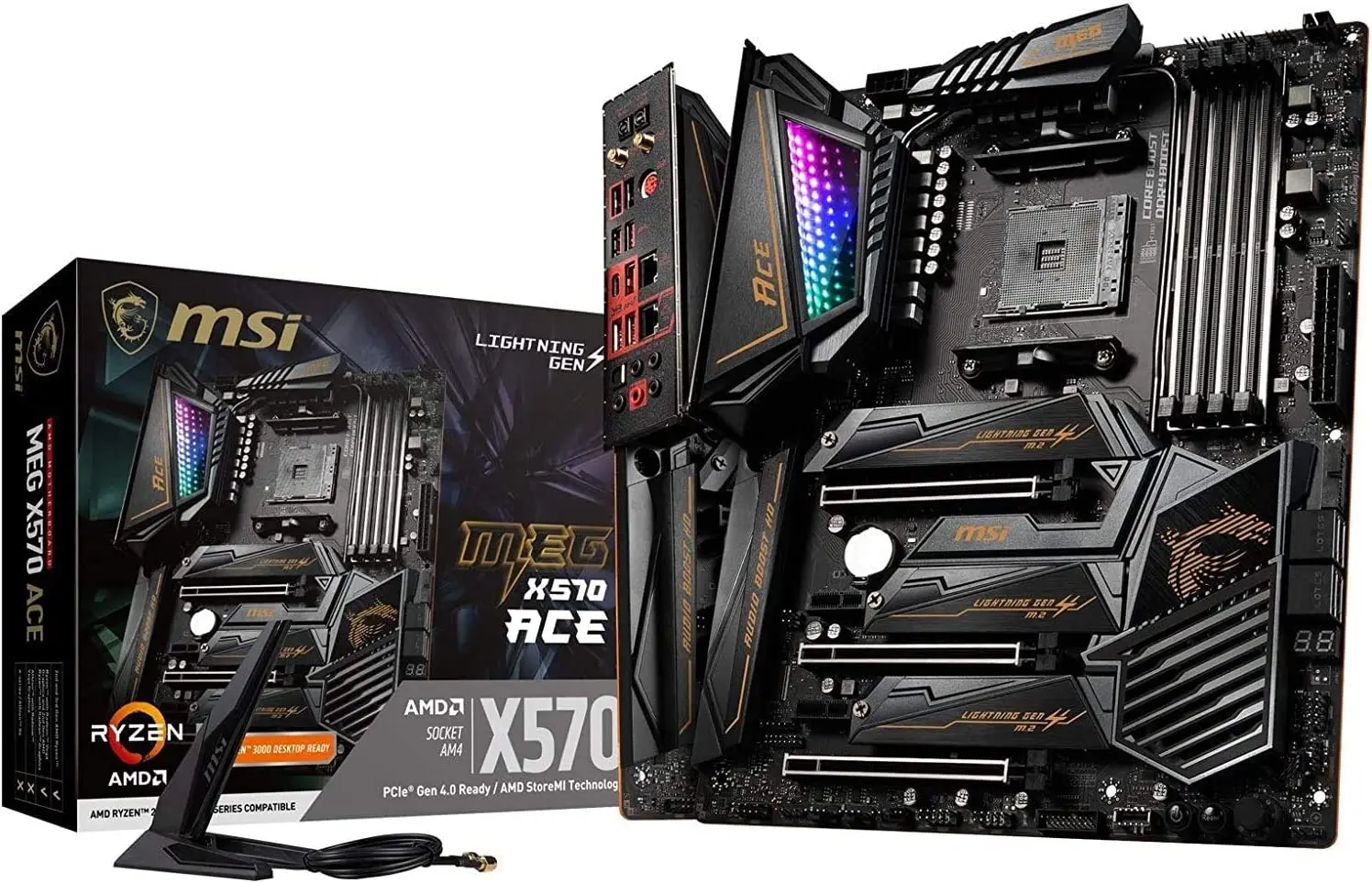 

Материнская плата MSI Мег X570 ACE (AMD AM4, DDR4, PCIe 4,0, SATA 6, ГБ/сек. M.2, USB 3,2 Gen 2, AX Wi-Fi 6, 2,5G LAN, ATX) (обновленная)