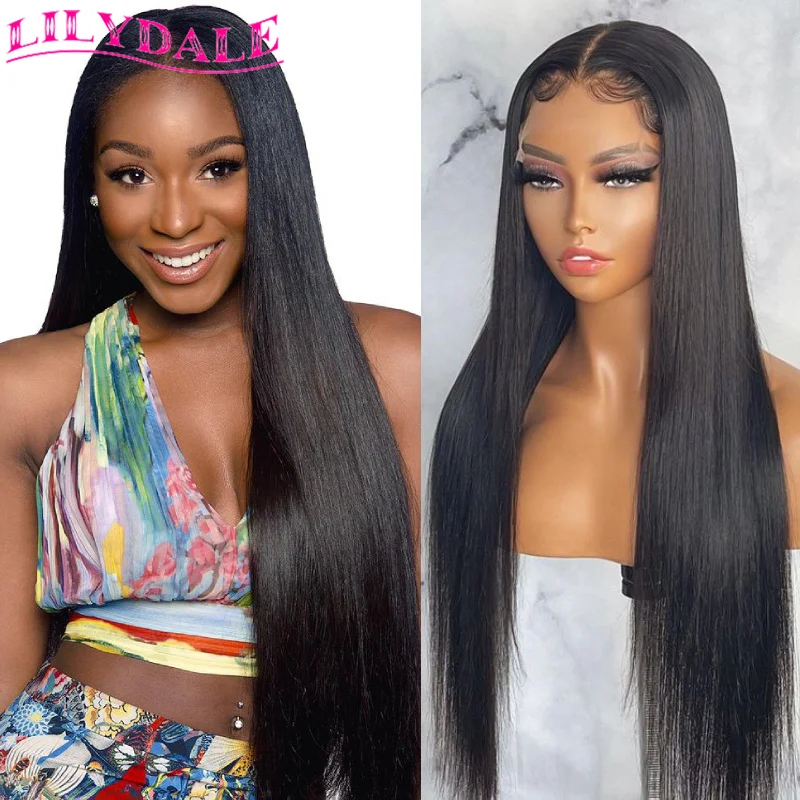 13x4 Lace Front Wig Human Hair Straight 360 Lace Frontal Wig PrePlucked Glueless Wig Wholesale Price With Free Shipping Lilydale