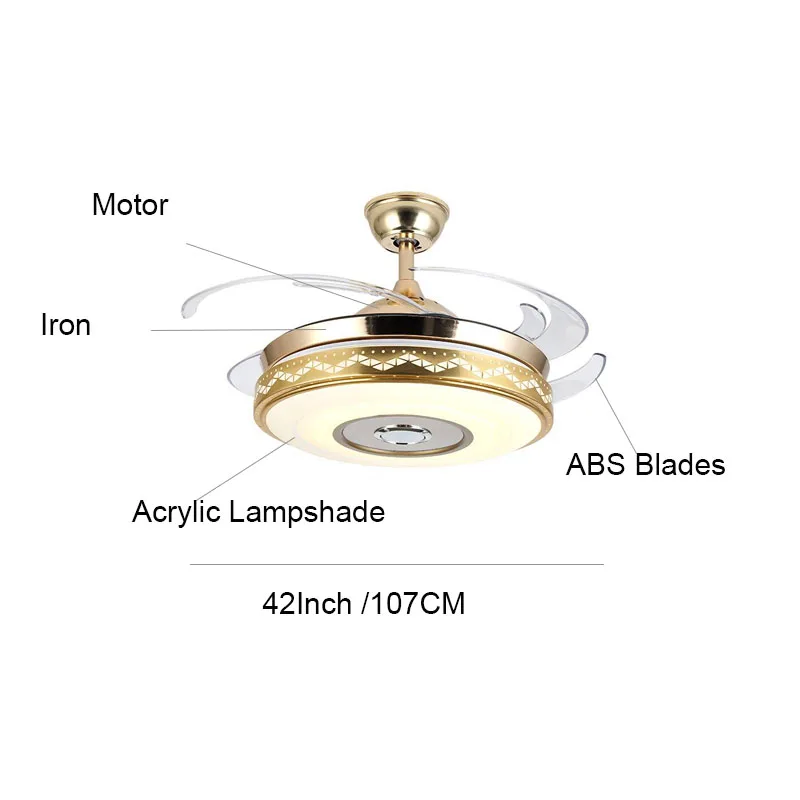 Потолочные Bluetooth-вентиляторы с дистанционным управлением 110 В 220