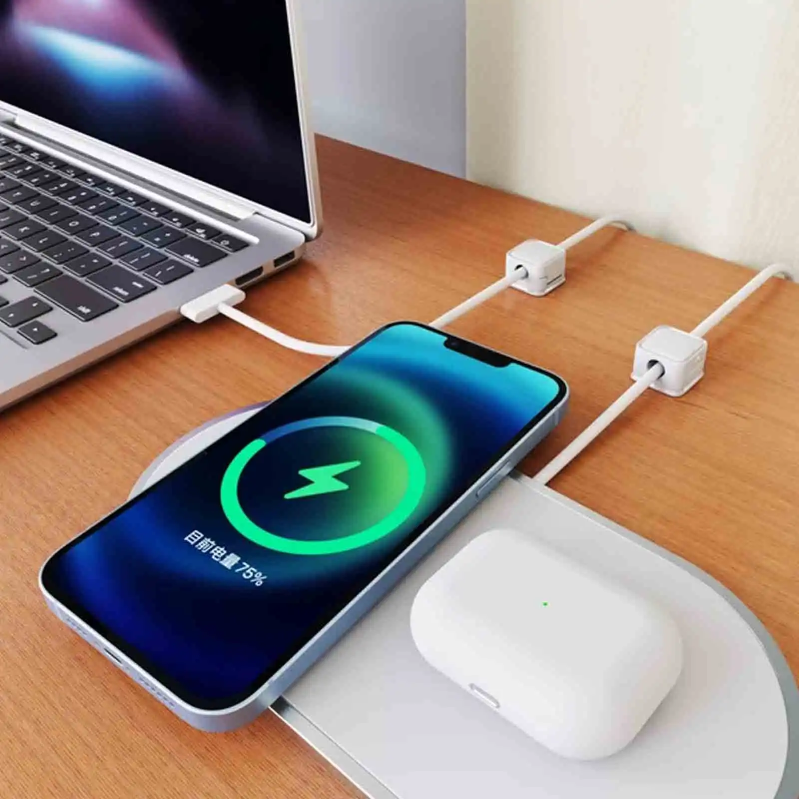 Черные магнитные кабельные зажимы 6ШТ для USB-кабелей и зарядных устройств