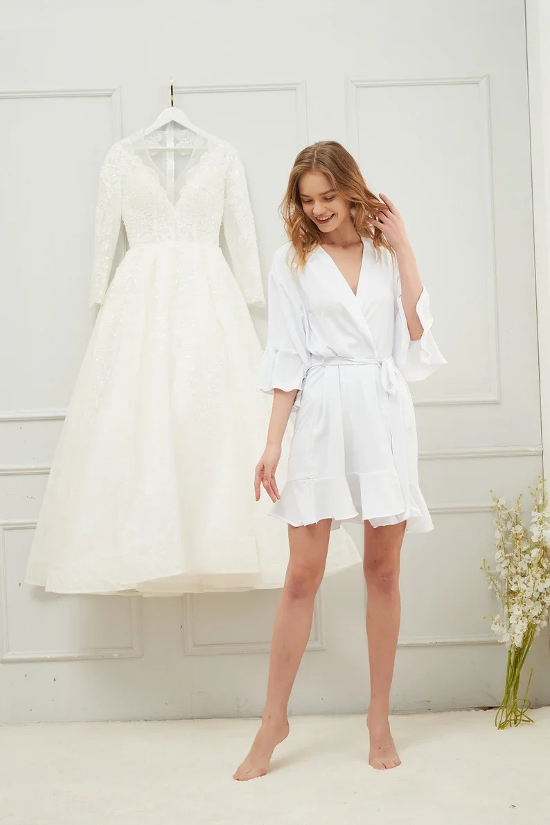 Развевающиеся халаты с оборками идеальные для реальных подарков новинка