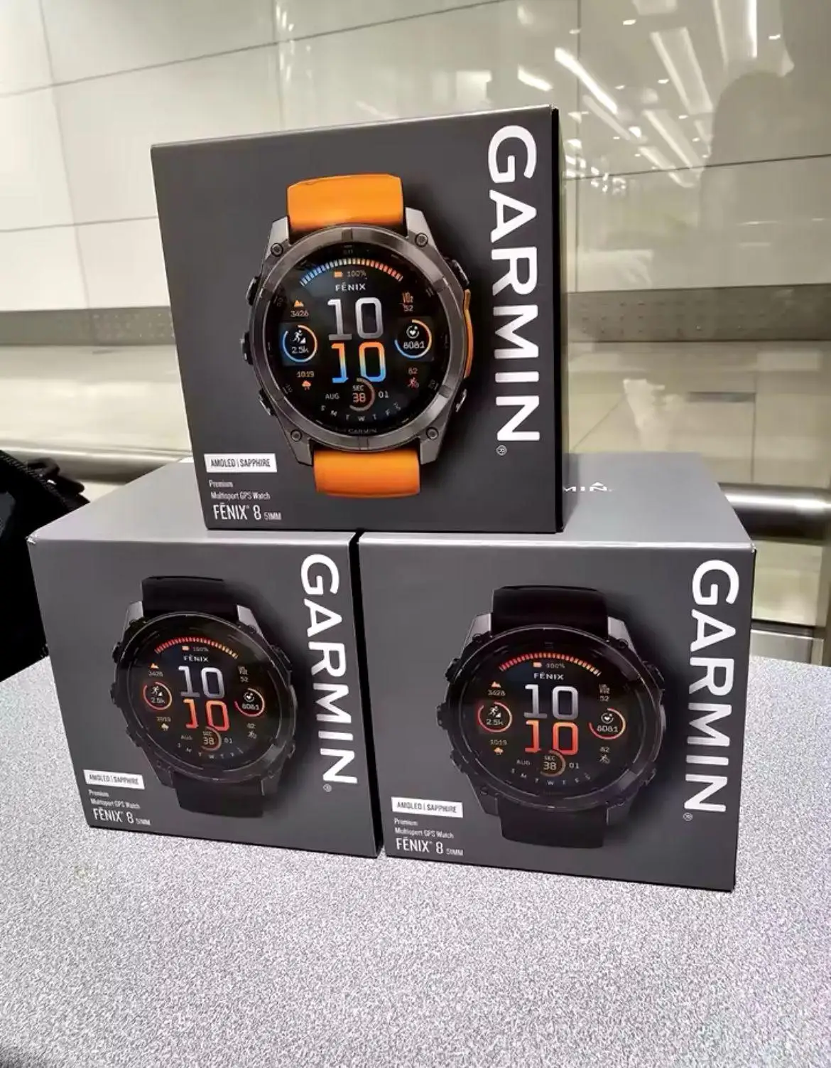 LEGIT Garmin Fenix 8 51 мм AMOLED Sapphire Multisport GPS Smartwatch Carbon Grey DLC Titanium с черно-серым силиконовым