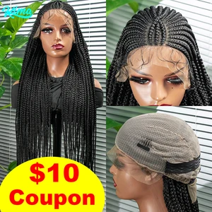 2022 New Arrival Braided Wigs Synthetic Full Lace Wig Braid African With Baby Hair Braided Lace Fron