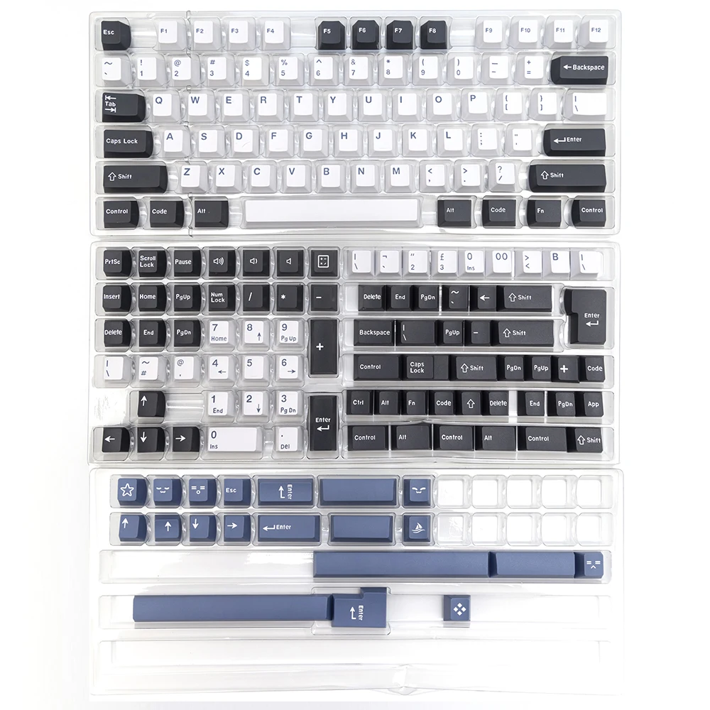 KBDiy GMK Arctic Clone Keycap Cherry Profile PBT Key caps blu nero bianco 173 tasti Set per tastiera da gioco meccanica personalizzata