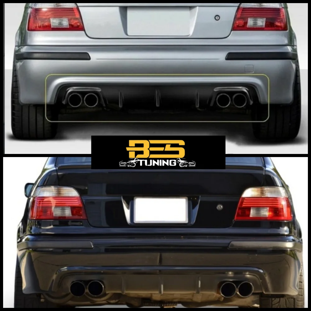 Car Rear Bumper Lip Diffuser Spoiler Rear Side Splitters Flaps For BMW E39 5 Series Flaps Protector Chassis Spoiler Bodykit