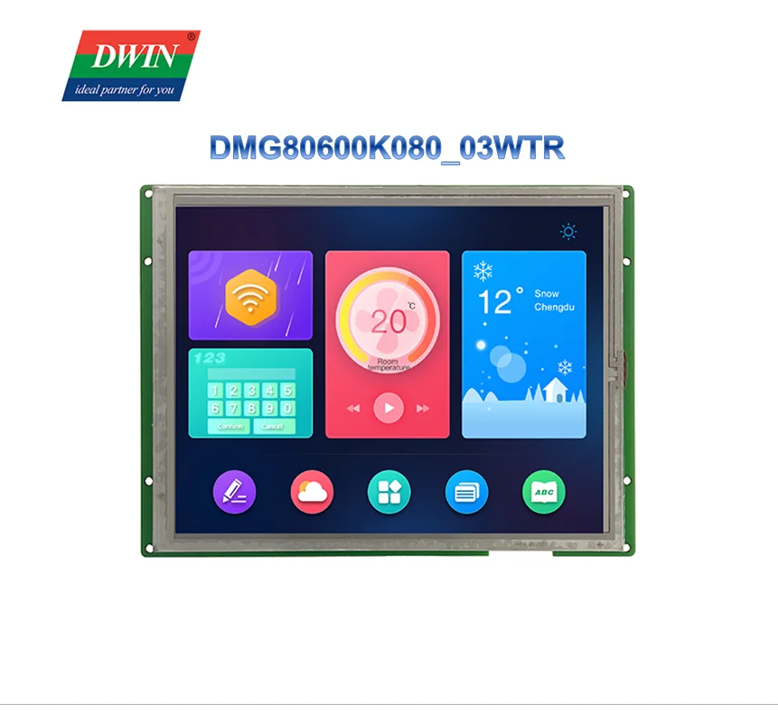 Hot Sale DWIN 8.0 Inch Smart LCD Module, 800*600 Resolution HMI UART Display Connect To Mega Nano LCM Module DMG80600K080_03W