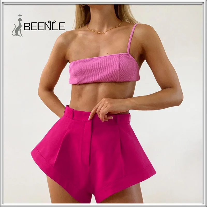 

BEENLE Shorts Summer Woman Spring 2022 Wide Leg Pants Fashion High Street High Waist Pants Hot Short Women Clothing