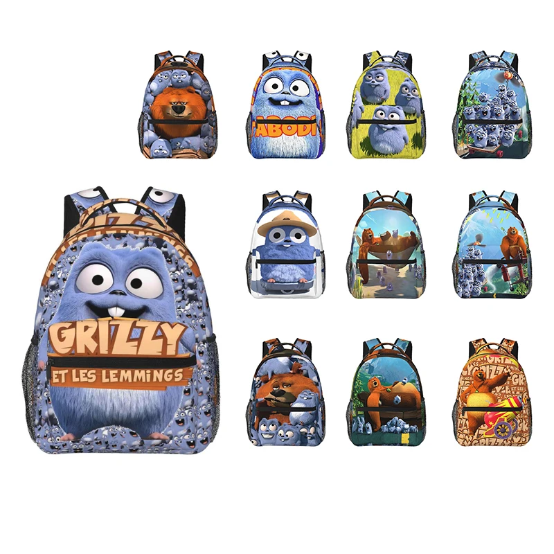 Grizzy And The Lemmings Backpack for Girls Boys Travel RucksackBackpacks for Teenage school bag