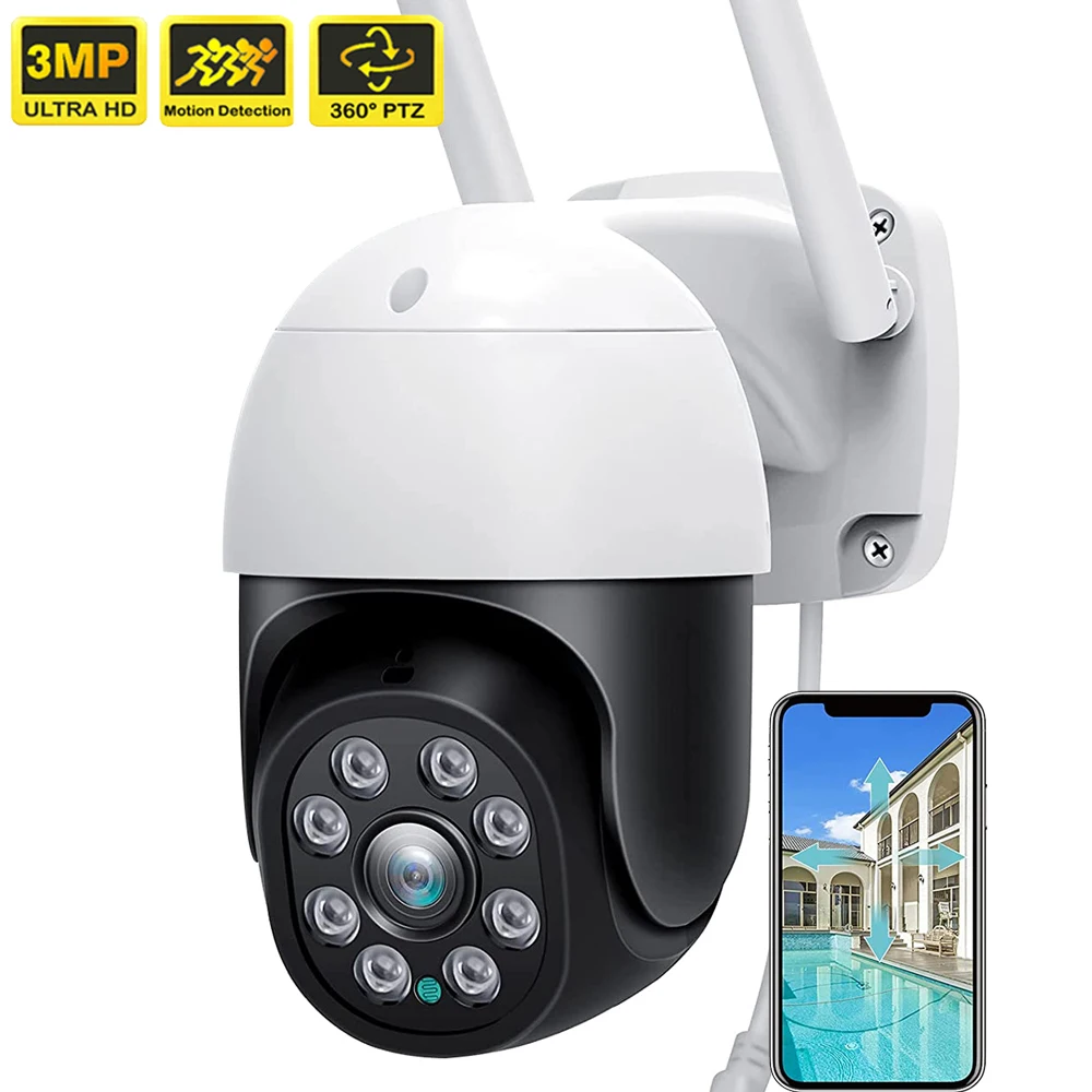 

FHD WiFi IP Camera Security Protection Outdoor 360 PTZ Smart Home Cam 3MP 1080P Auto Tracking Video Monitor Surveillance Kamera