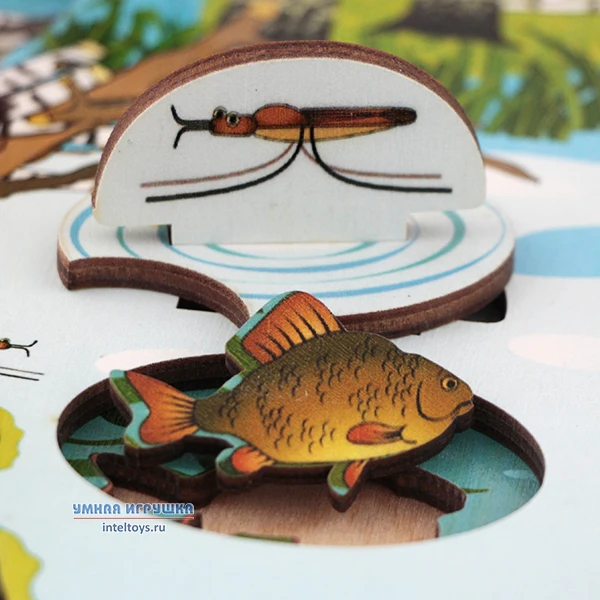 Развивающая доска Обитатели пруда 3D 40 деталей Нескучные игры | Игрушки и хобби