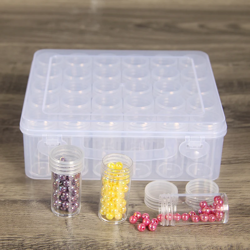 

Новые аксессуары для алмазной живописи, большая круглая бутылка с 30 ячейками, прозрачные пластиковые коробки, бокс для хранения ювелирных у...