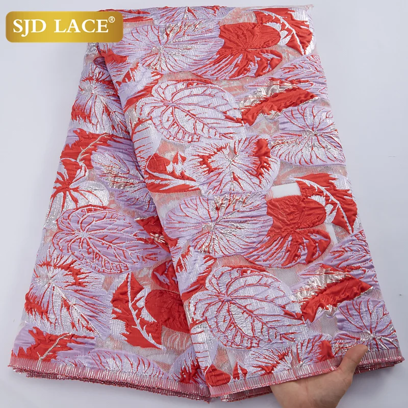Кружевная блестящая жаккардовая кружевная ткань SJD для свадебного платья 2022