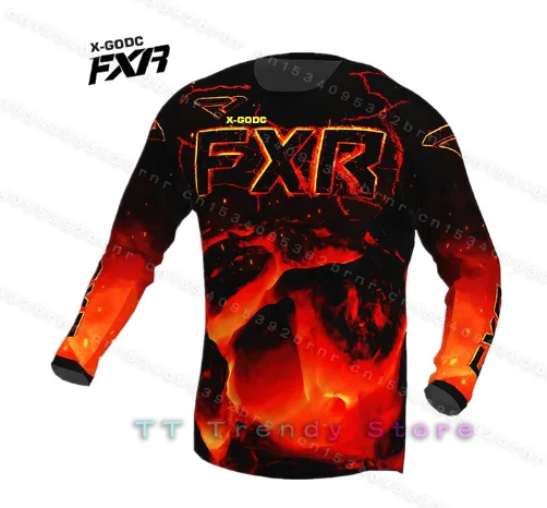 

Men's Downhill Jerseys short X-GODC FXR Mountain Bike MTB Shirts Offroad DH Motorcycle Jersey Motocross Sportwear Racing