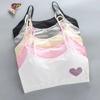 teenage girls underwear young girls cotton bra and panty sets children vest style shaping training bras non wired pad