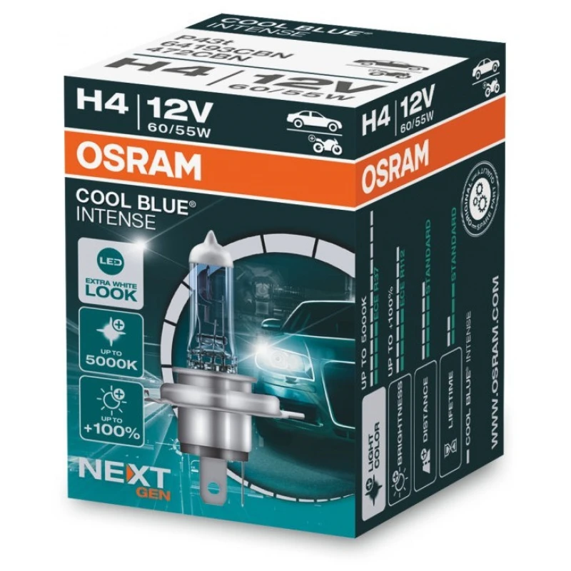 Автолампа H4 12V 60/55W (P43t-38) Cool Blue Intense Next (1 шт) 64193CBN OSRAM OSRAM 64193CBN