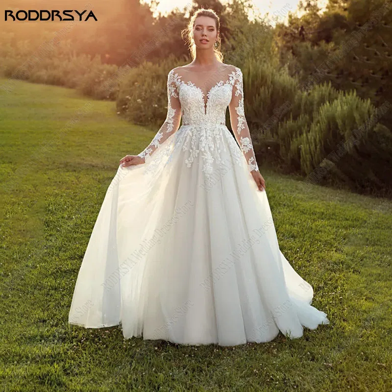 Свадебные платья RODDRSYA с круглым вырезом