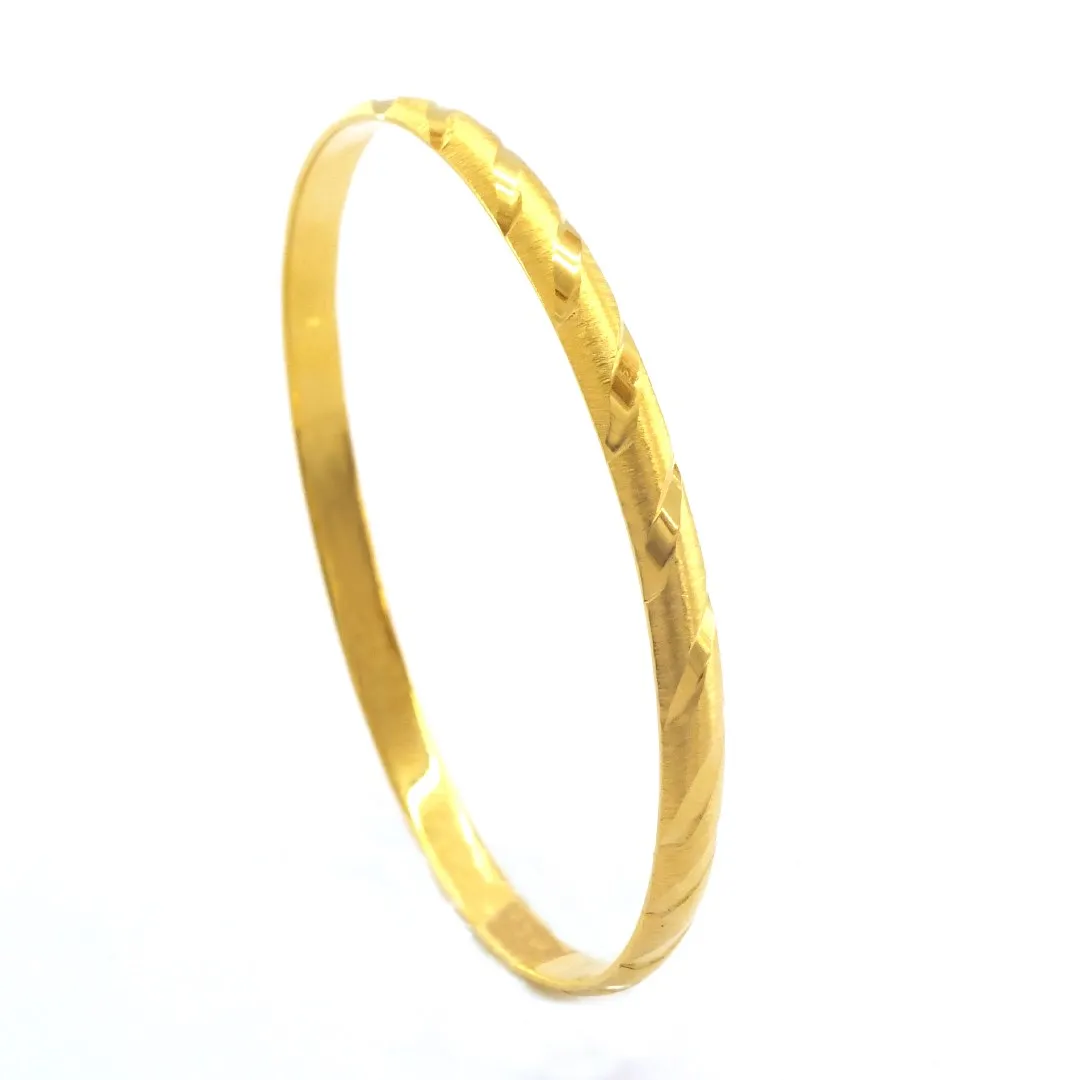 Золотистый браслет GoldFashion с боковыми полосками 22 карата 5 мм роскошный