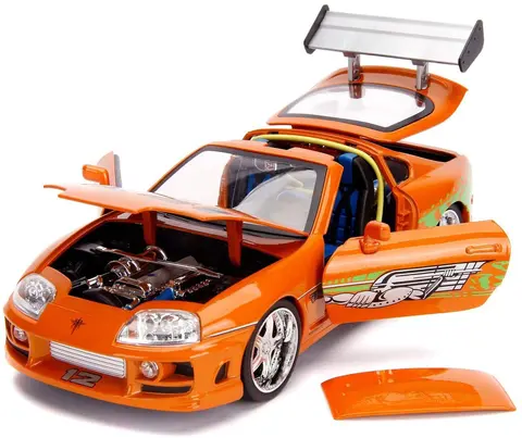 JADA TOYS Fast Furious 1995 Toyota Supra оранжевая модель 1/18 с подсветкой