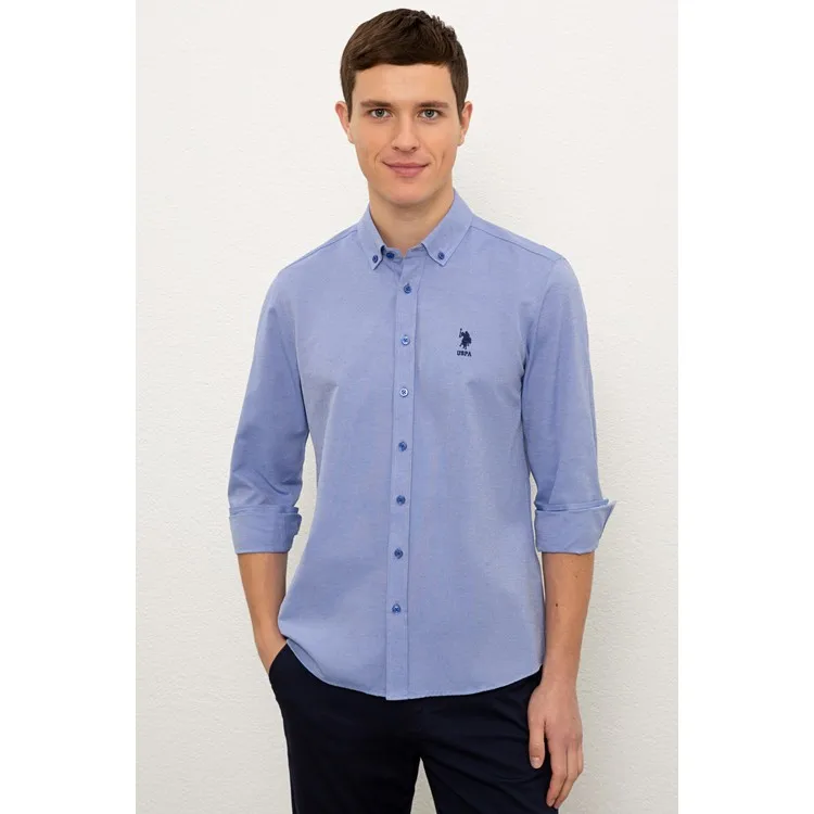 U.S. Polo Assn. Мужская саксофонная рубашка с длинным рукавом Basic 50254188-VR045