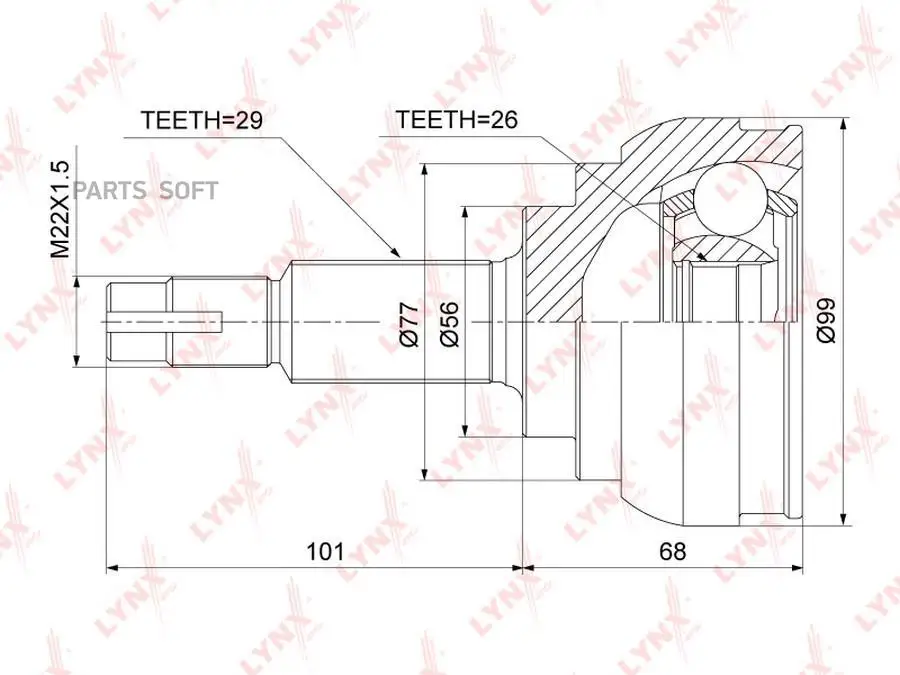 LYNXAUTO CO-3897 ШРУС наружный
