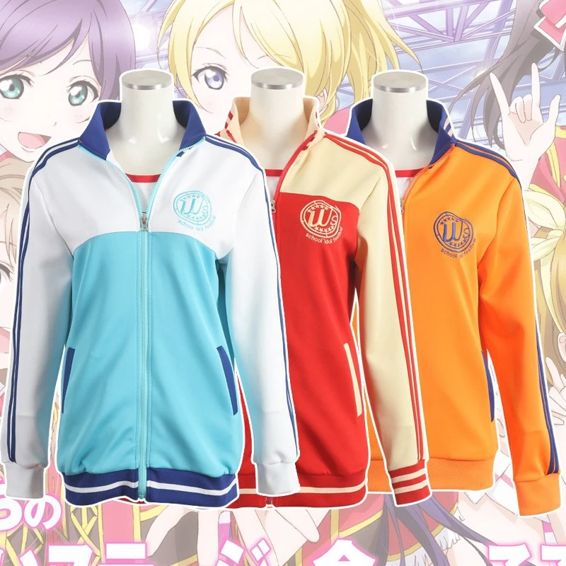 

Umi Maki Girl Love Live Cosplay Costumes Tops Lovelive U'S Sif School Sports Wear Coat Nozomi Tojo Eli Nico Rin Sweater Jacket