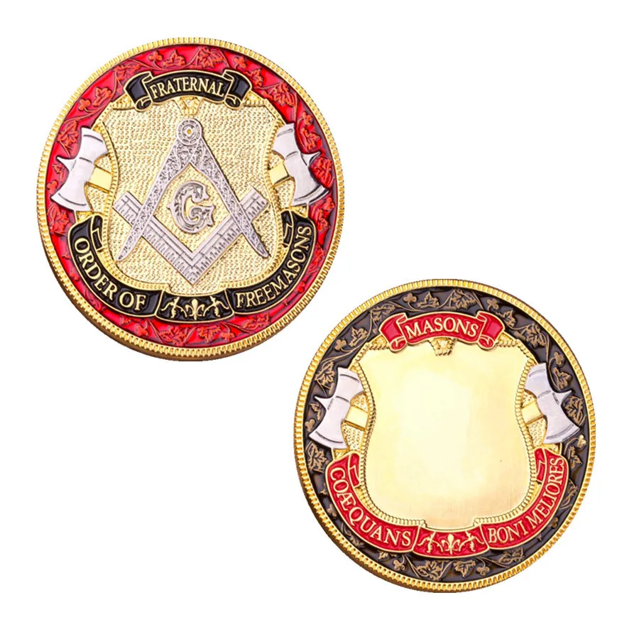 

European Freemason Sky Eye Gold-plated Commemorative Coin Collection Coin Coin Badge Gold Coin Color Medal