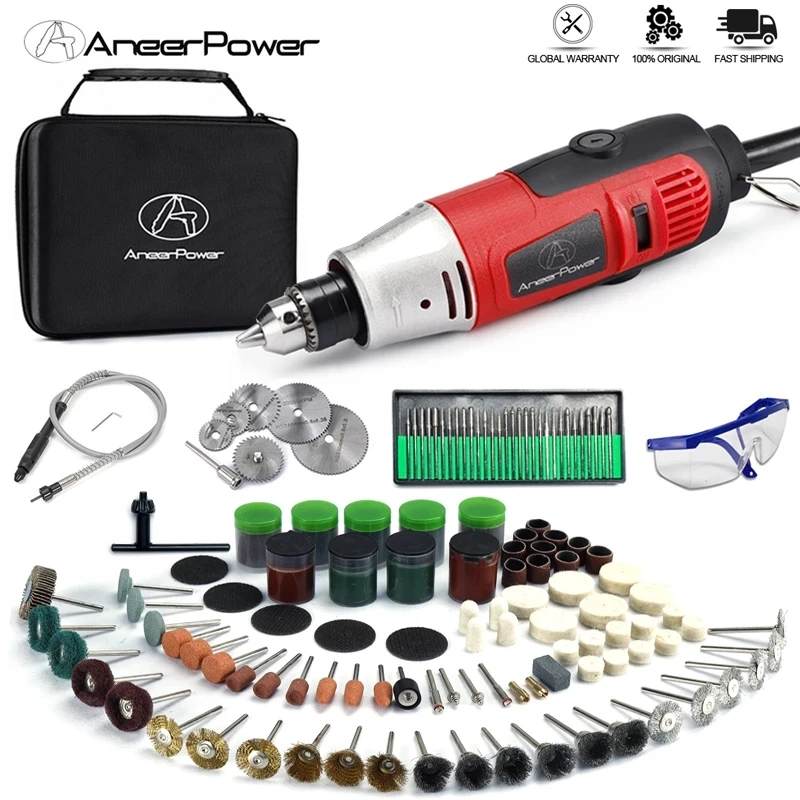 

Электрический гравировальный полировальный станок Dremel, 260 Вт, 0,6-6,5 мм, с тремя кулачками, патрон для мини дрели, с переменной скоростью враще...