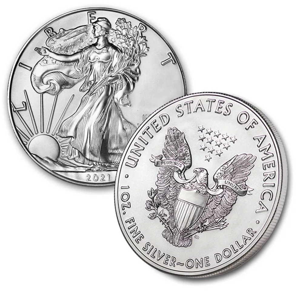 

1 унция, 999 Чистое серебро, Объединенная статуя американской свободы, Орл, монета 2021