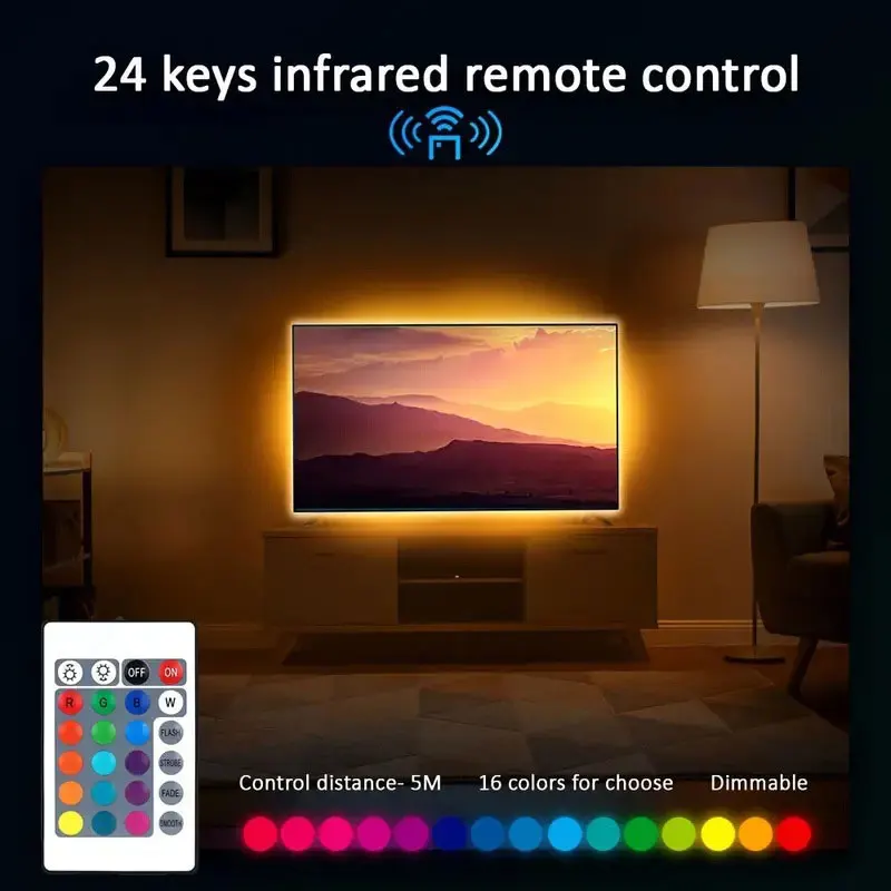 RGB-подсветка для ТВ-монитора 5 В 5050 30 светодиодов/м