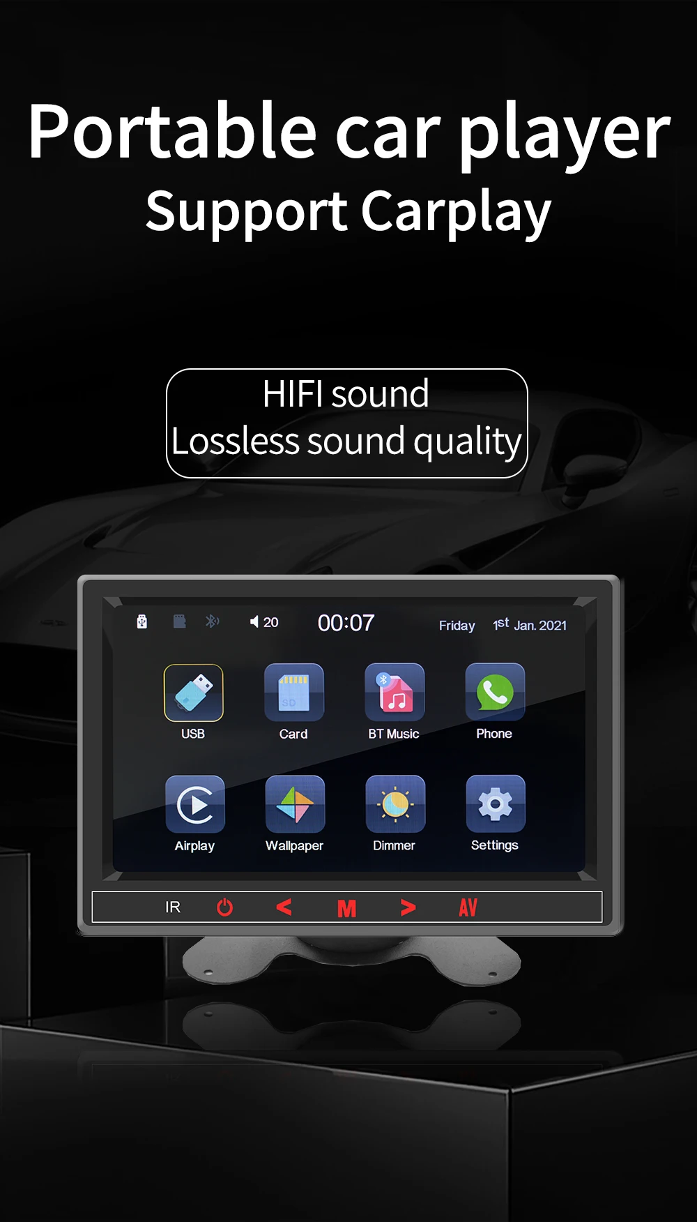 Портативный автомобильный монитор ESSGOO 7-дюймовый экран система Wince Bluetooth mp5-плееры