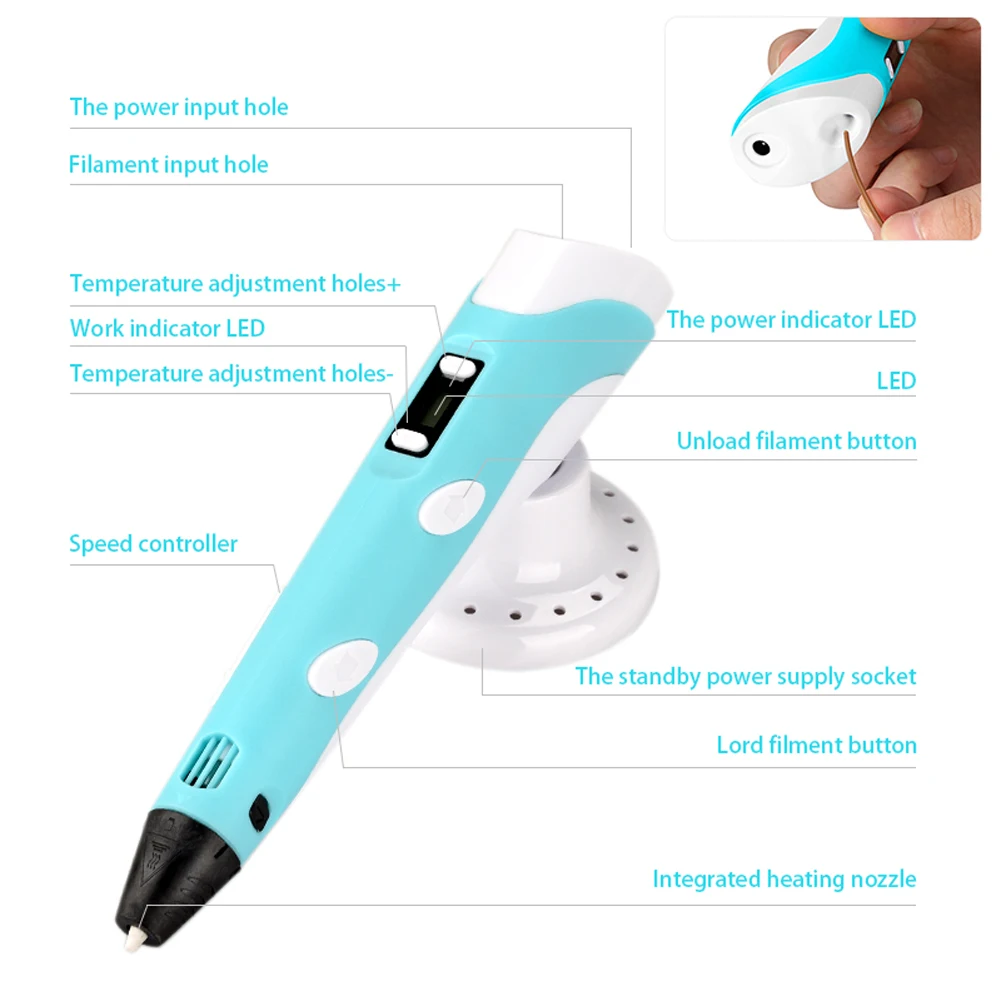 3D Ручка для детей печать сделай сам светодиодный карандаш принтер рисунок гель