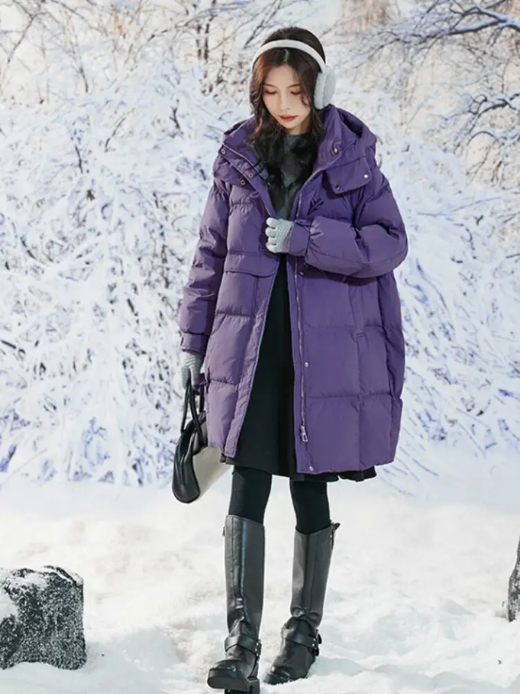 Пуховики Для Женщин Зимняя Верхняя Одежда КорейсКий Пуговицы Из Коровьего Рога