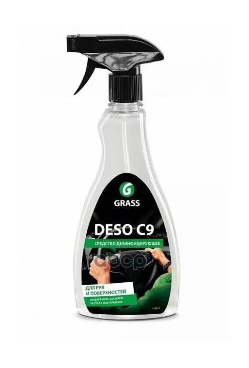 Deso C9 sanitizer for hands and surfaces based on isopropyl alcohol 500 ml grass art. 110376 | Leather Care
