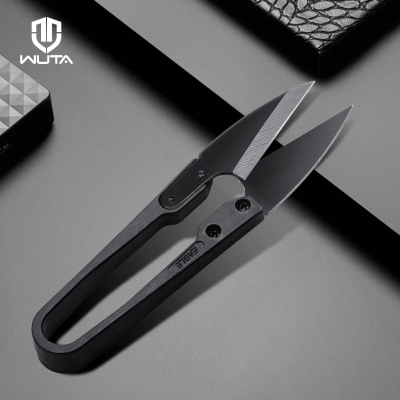 WUTA 1PC New Black Antirust Scissors Metal Nippers U Shape Clippers Steel High Quality Decorative Scissors Professional Tailor