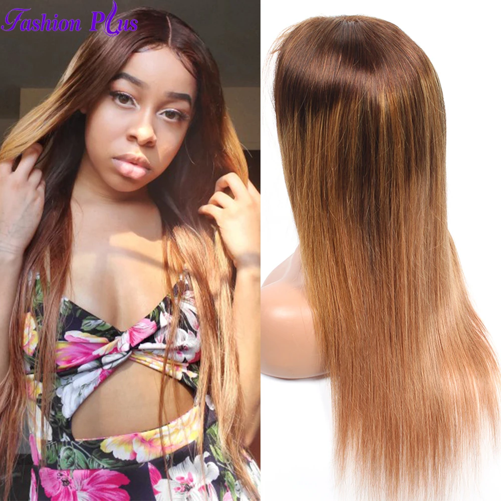 Ombre Brown Lace Front Wig Human Hair Wigs For Women Brazilian Straight Lace Front Wig Ombre Colored Lace Frontal Wig Human Hair