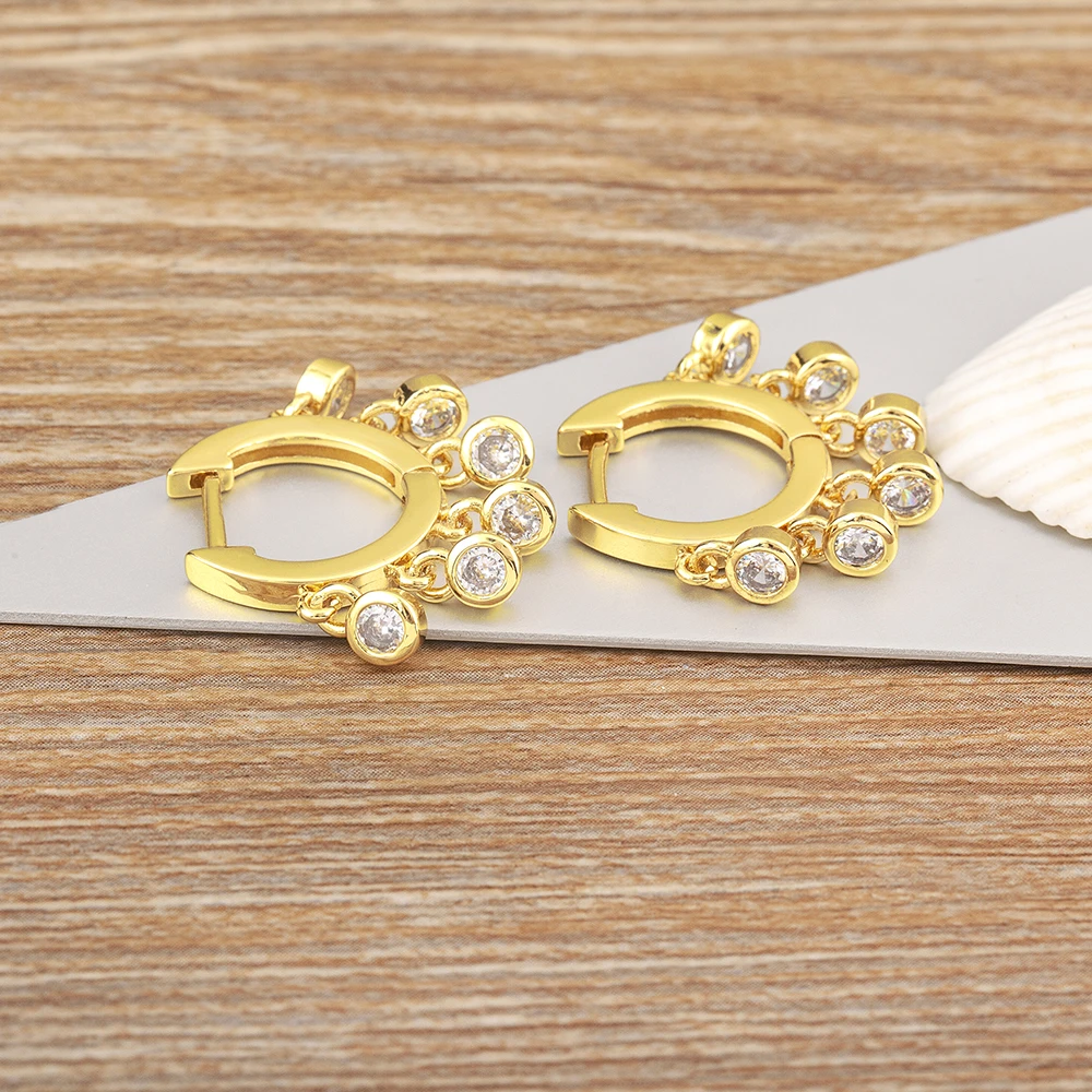 Женские серьги-подвески AIBEF роскошные блестящие серьги золотого цвета с медным