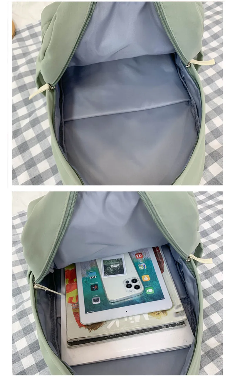 College Students New Solid Colour Simple And Versatile Fashion Casual Large Capacity Travel Backpack