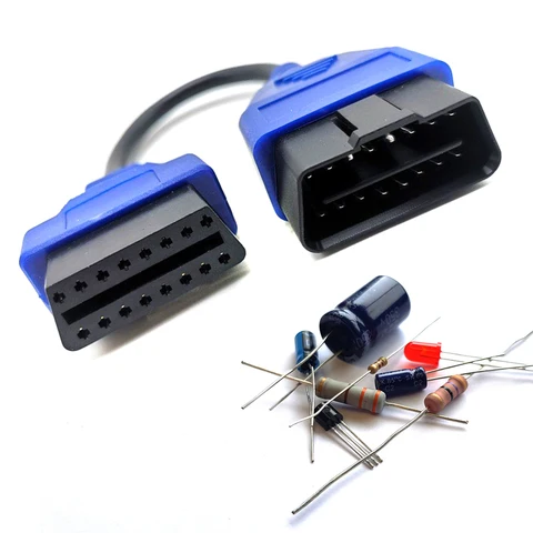 Удлинительный кабель OBD2 30 см II Кабель OBD2, 16-контактный Автомобильный диагностический удлинитель