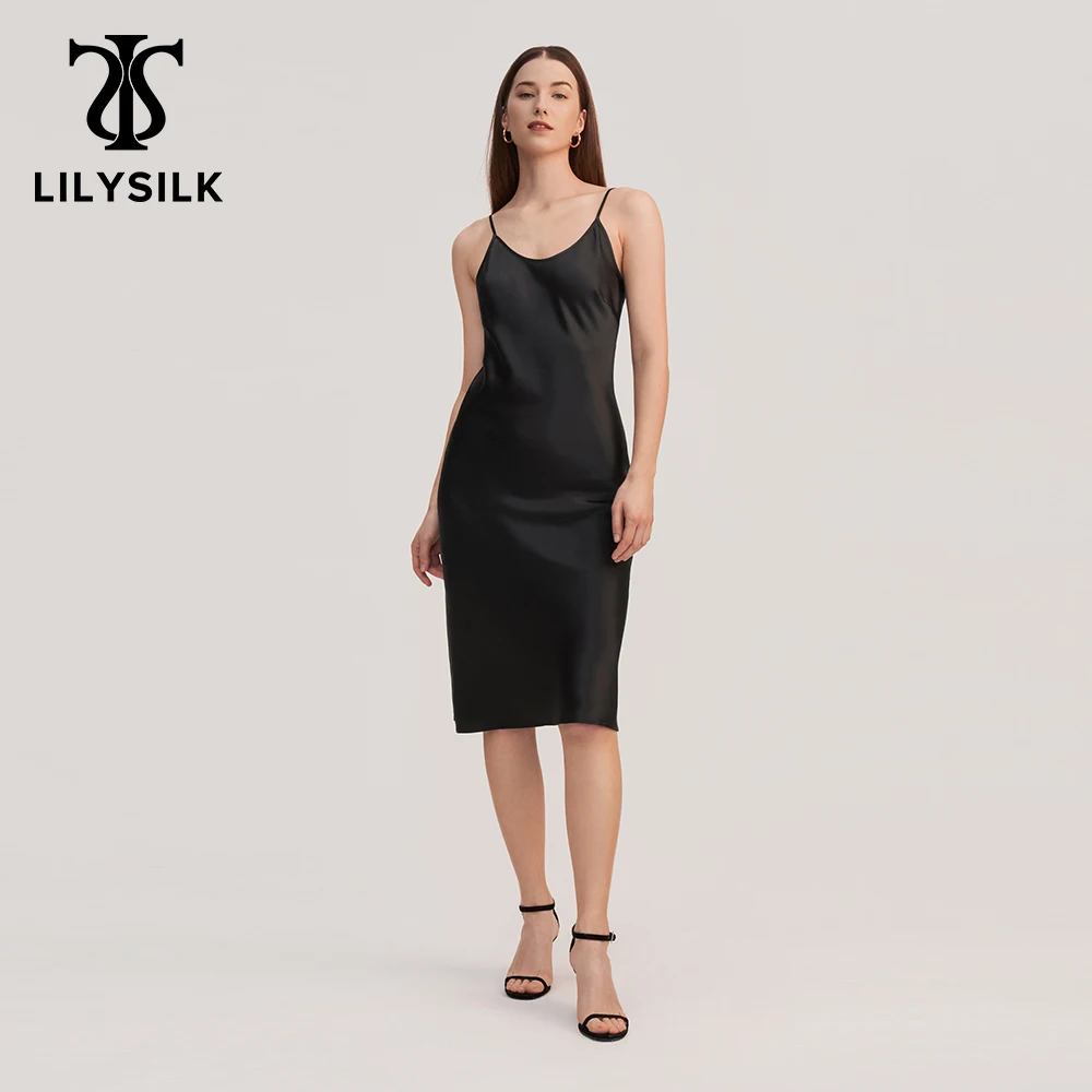 

LILYSILK Women Summer 22MM Silk Sundress 2022 New Femme Casual Luxurious Mid Cami Robe Ladies For All Occasions Free Shipping