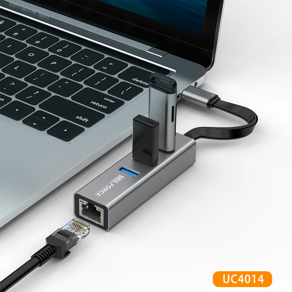 

Compact USB3.0 HUB With 1000Mbps Ethernet Adapter Design For iMac Pro , MacBook Air , IPad Pro Or Thunderbolt 3 Compatible HUB