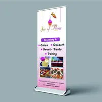 High Quality Teardrop Aluminum 33.5*80"Roller Up Banner Stand Custom Printed Advertising Vinyl PVC Banner For Promotion Trade