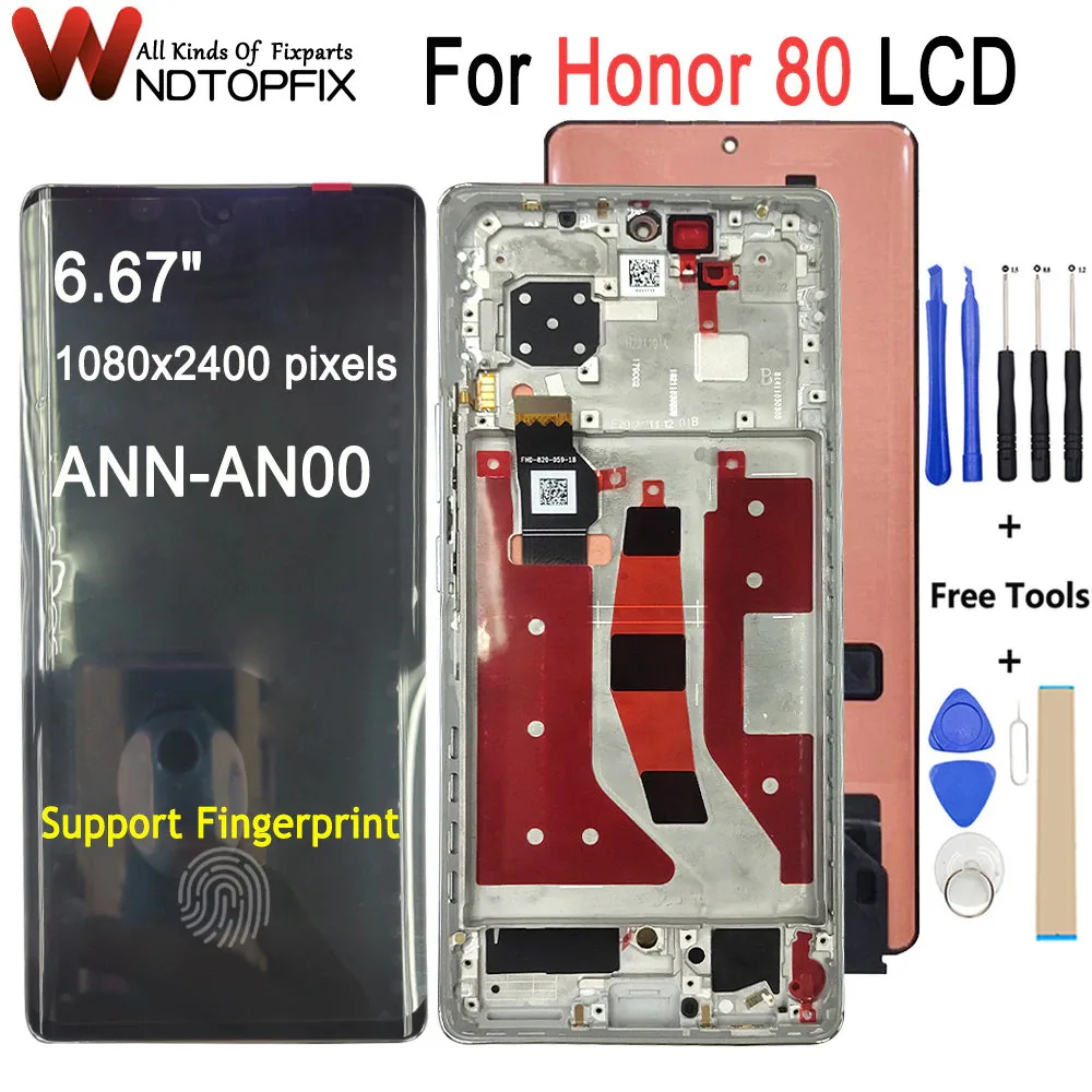 ЖК-дисплей 6,67 дюйма для Huawei Honor 80, сенсорный экран, дигитайзер, сборная замена, OLED для Honor80, ЖК-дисплей, экран ЖК-дисплей 6,67 дюйма для Huawei Honor 80, сенсорный экран, дигитайзер, сборная замена, OLED для Honor80, ЖК-дисплей, экран