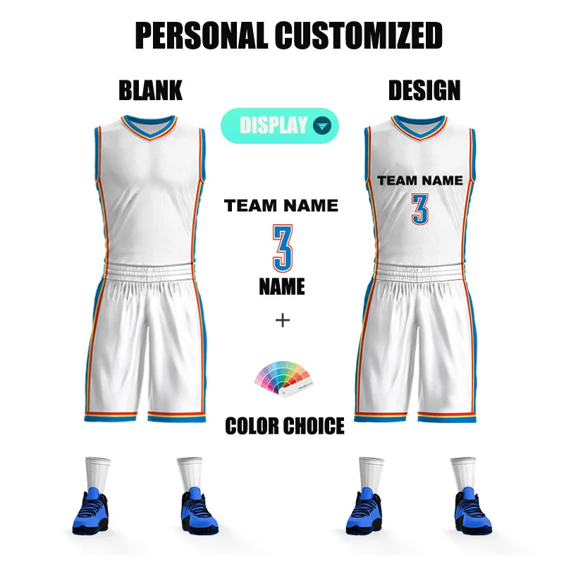 

Blank Full Sublimation Basketball Kits For Men Customizable Club Team Name Number Logo Prints Jerseys Shorts Training Tracksuits