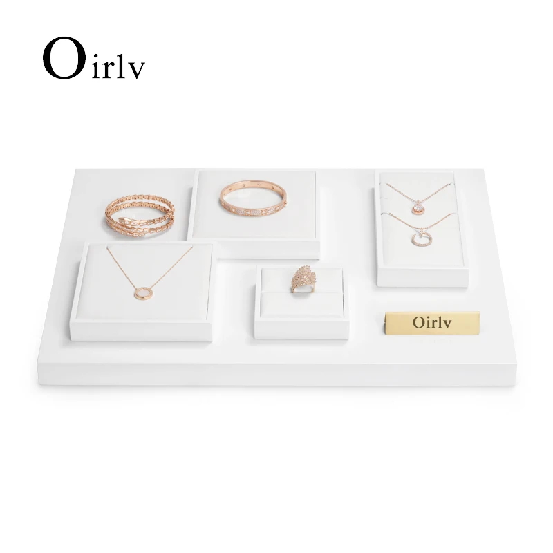 Oirlv белый лоток из искусственной кожи для хранения ювелирных изделий ожерелий